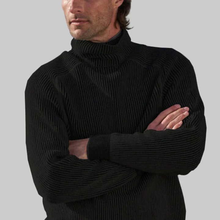 Men’s Turtleneck Sweater  Elegant Plain Colour Knit