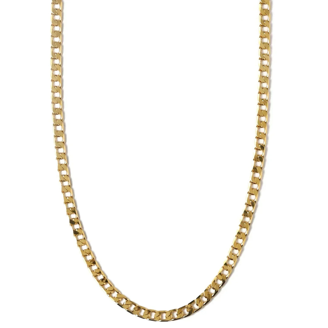 Elegant flat link necklace in white gold
