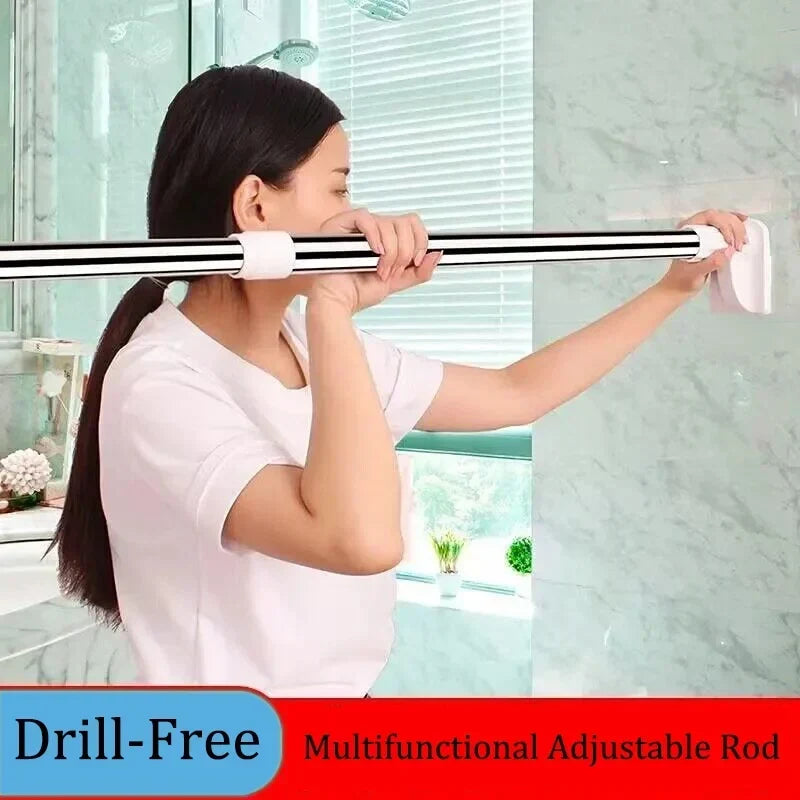 Adjustable Tension Rod Without Drilling for Curtains, Showers and Wardrobes