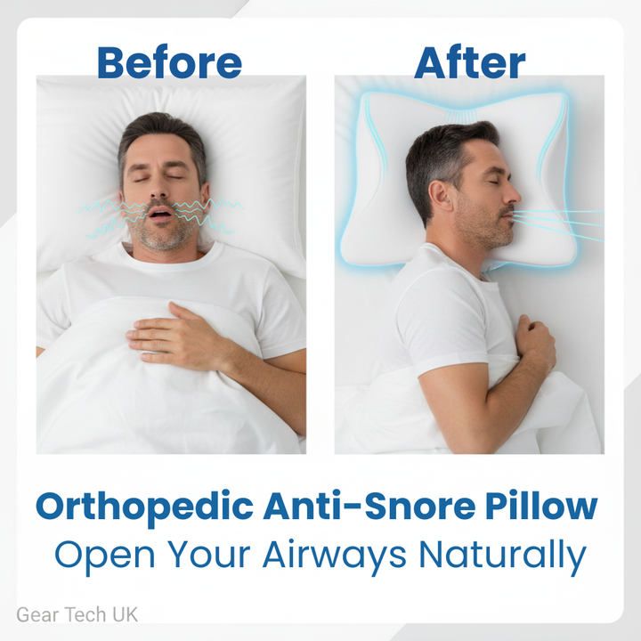 Anti-Snoring Pillow | Ergonomic Neck and Head Support | White