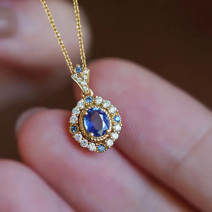 Soft gold necklace with a refined moon