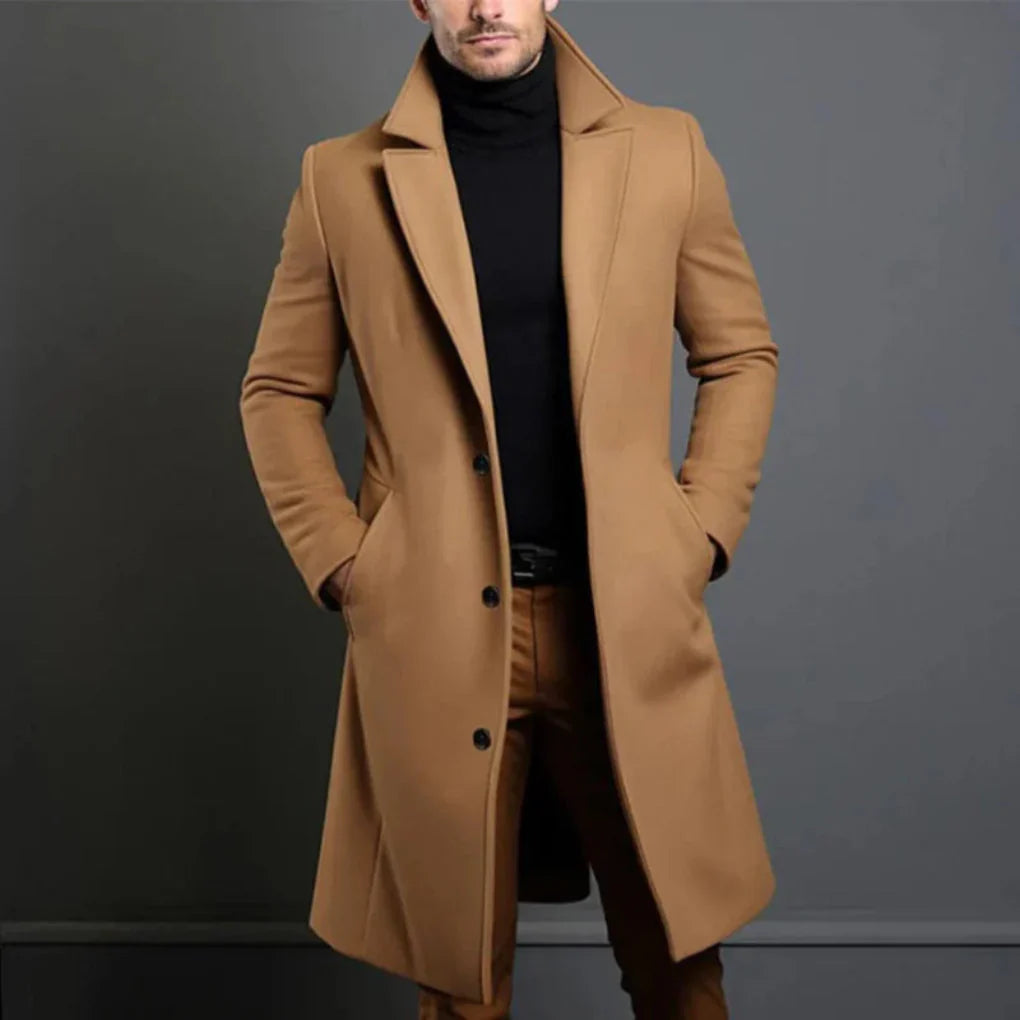 Men’s Wool-Blend Coat – Modern Elegance for Cool Seasons