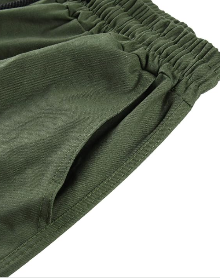 Men's Multi-Pocket Pants with Adjustable Waist