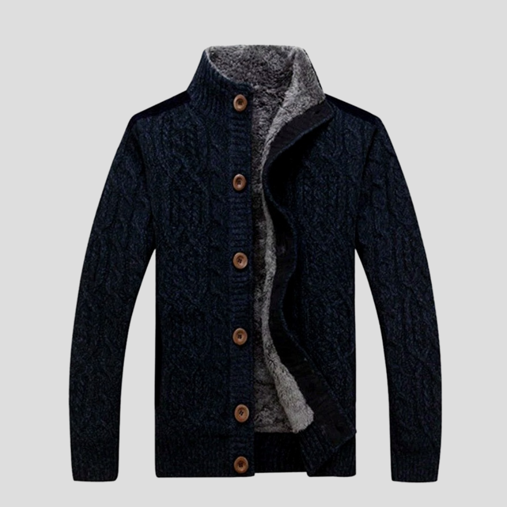 Men’s Knit Jacket – Plush-Lined for Added Warmth