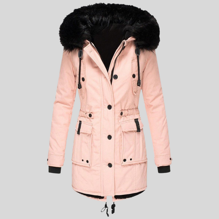 Women’s Winter Hooded Coat – Functional Layer with Pockets