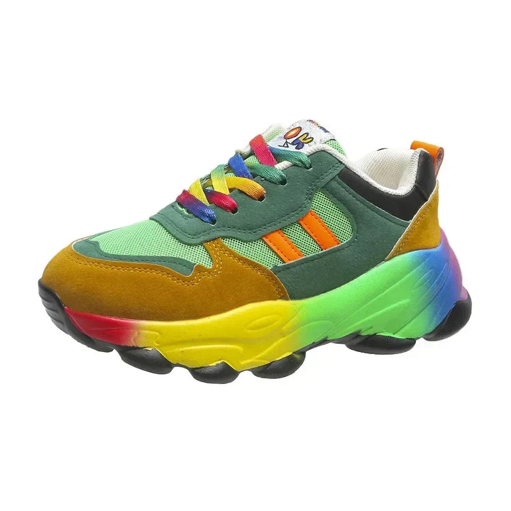 Trendy Multicolor Sneakers with Platform Sole