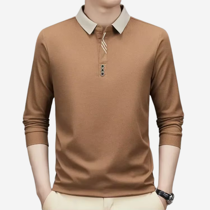 Casual Long-Sleeve Polo for Men