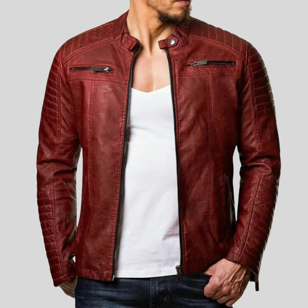 Men’s Wind-Resistant Leather Jacket