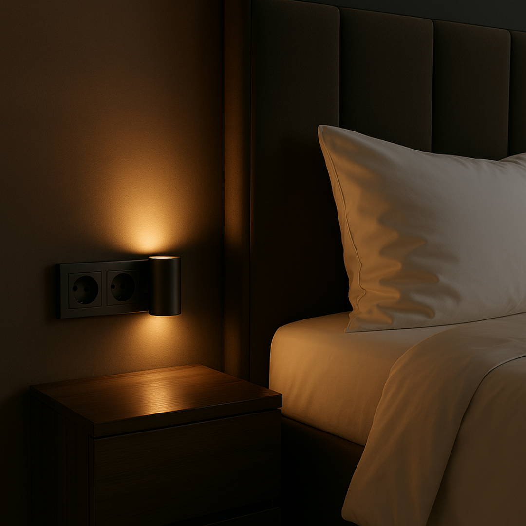 Luxurious Plug-In Night Light with Dusk-to-Dawn Sensor, Dimmable Warm LED