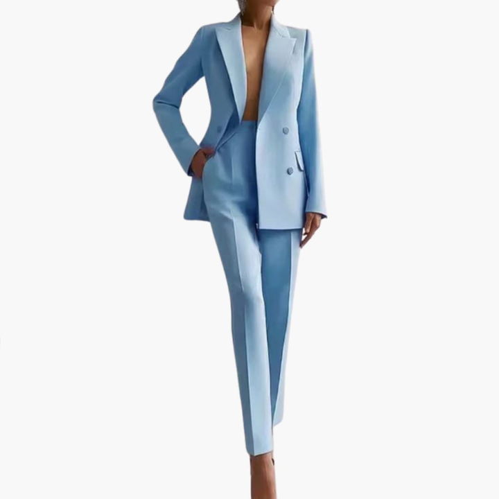 Women’s Suit Set with Blazer and Straight Trousers