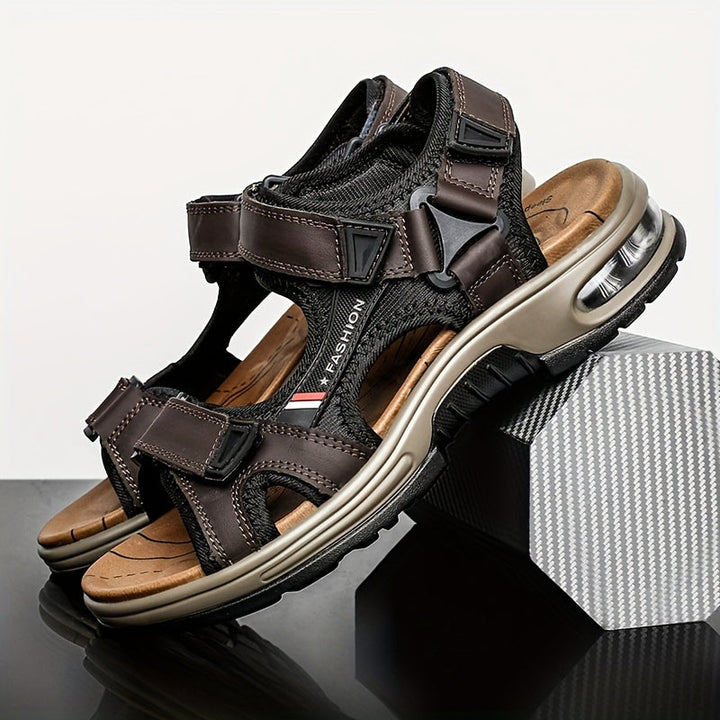Premium Leather Beach Sandals for Men – Adjustable and Cushioned