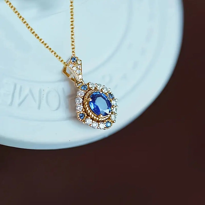 Soft gold necklace with a refined moon