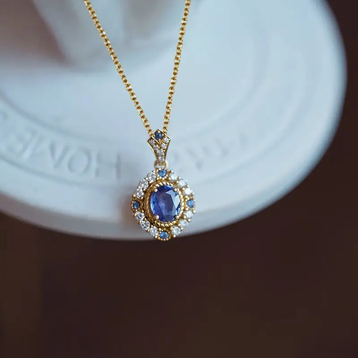 Soft gold necklace with a refined moon