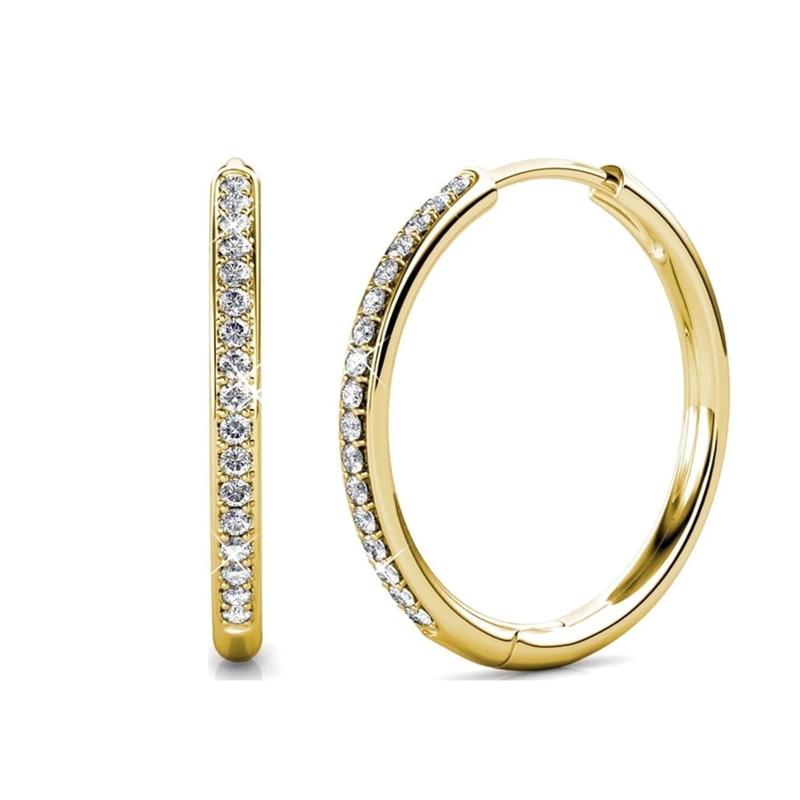 Elegant white gold earrings with subtle cubic zirconia details