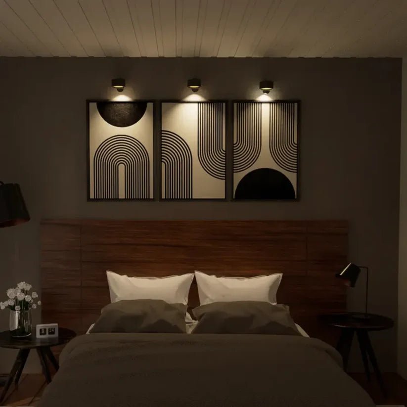 Cordless LED Wall Light with 360° Rotating Head, Touch Dimmer, 3 Colors