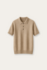 Autumnal men's polo in cashmere-merino wool – Caelan