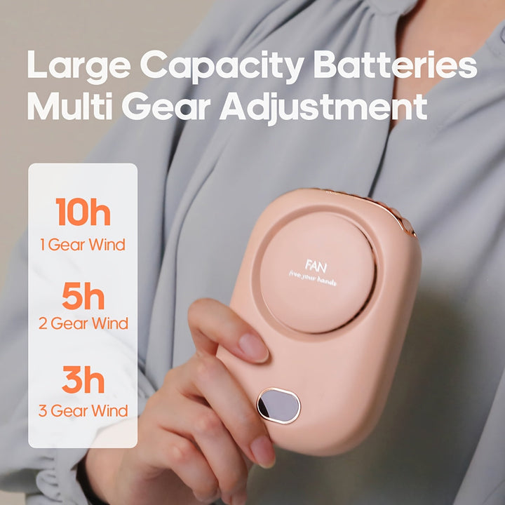 USB Rechargeable Mini Neck Fan – Lightweight with Adjustable Speeds