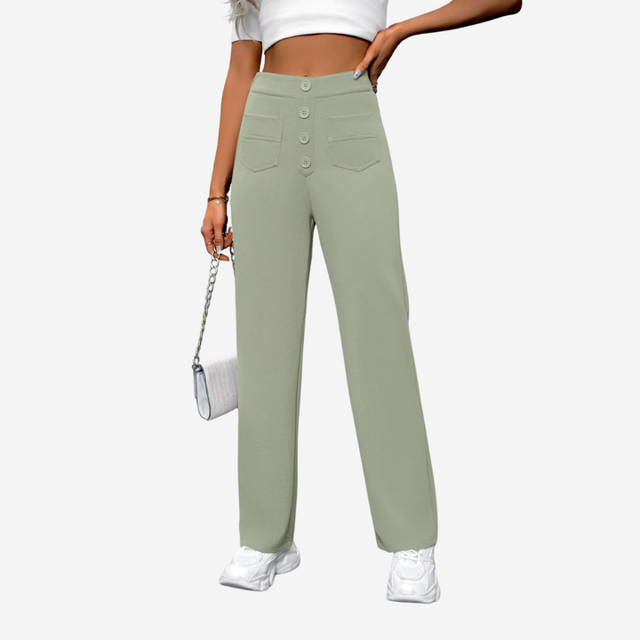 High-Waisted Straight-Leg Trousers for Women