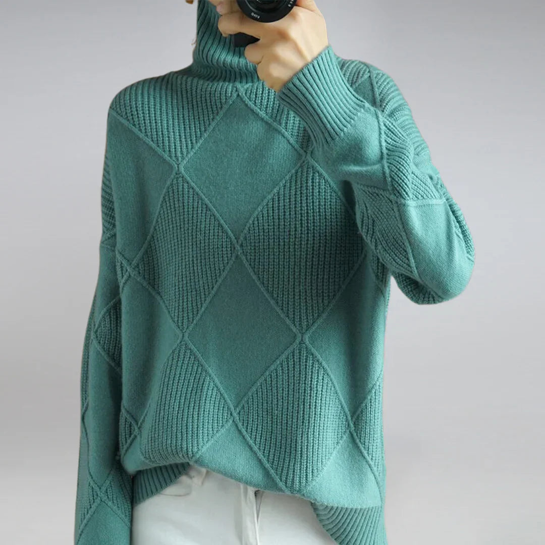 Women’s Turtleneck Sweater – Soft-Feel Knit with Classic Charm