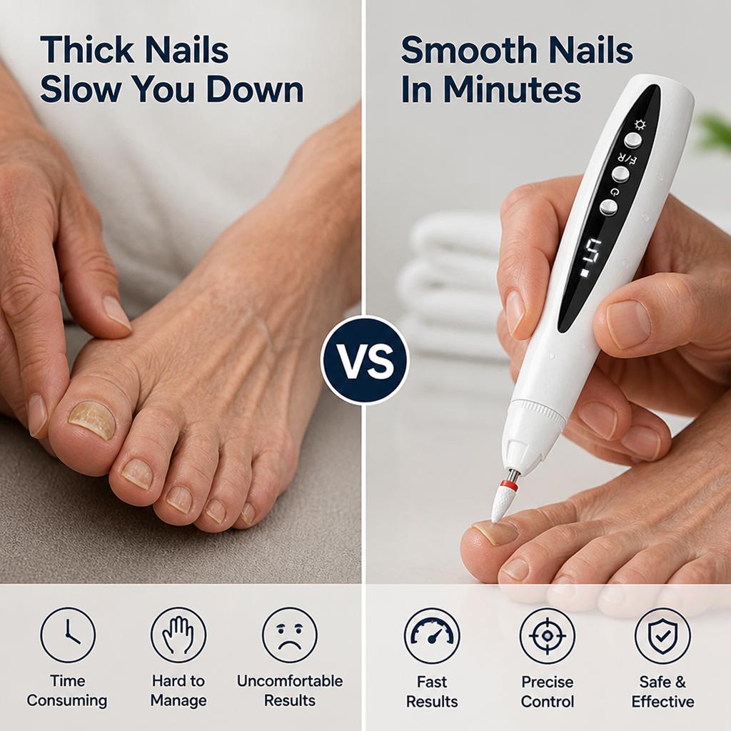 2-in-1 Nail Drill and UV Gel Lamp for Thick Nails, Salon Finish