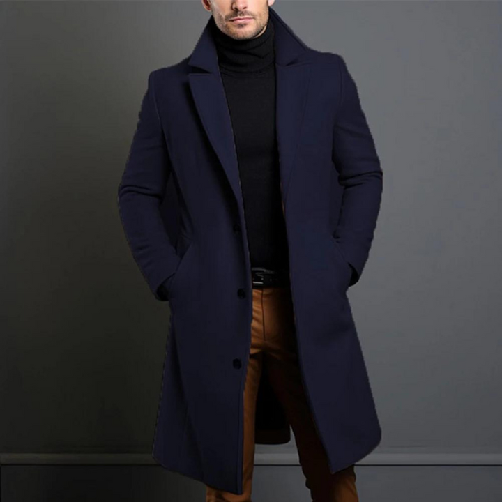 Men's wool coat – tailored long winter coat for work and city wear
