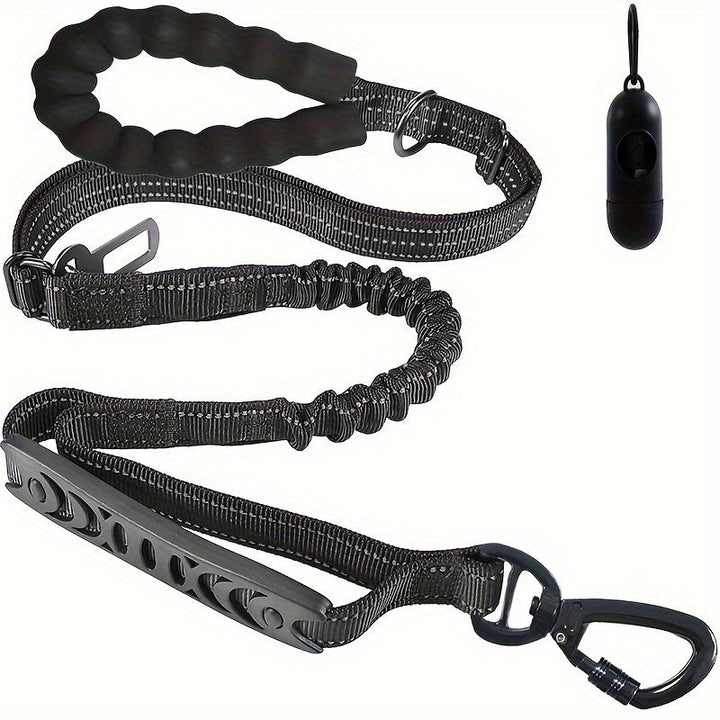 Adjustable Bungee Dog Leash – Shock-Absorbing and Reflective for Large Dogs
