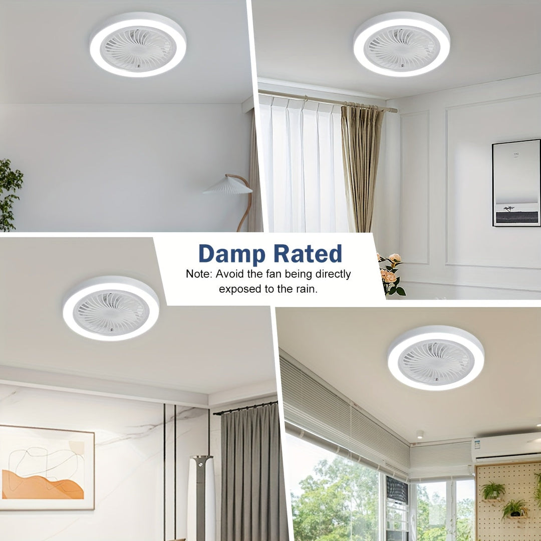 Slim LED Ceiling Fan Light – Dimmable and Quiet