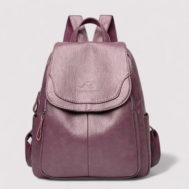 Anti-Theft Leather Backpack