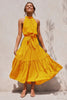Mia | Halter Neck Maxi Dress Polka Dot Pleated Backless Boho
