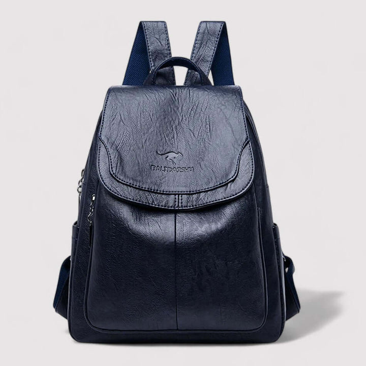 Anti-Theft Leather Backpack