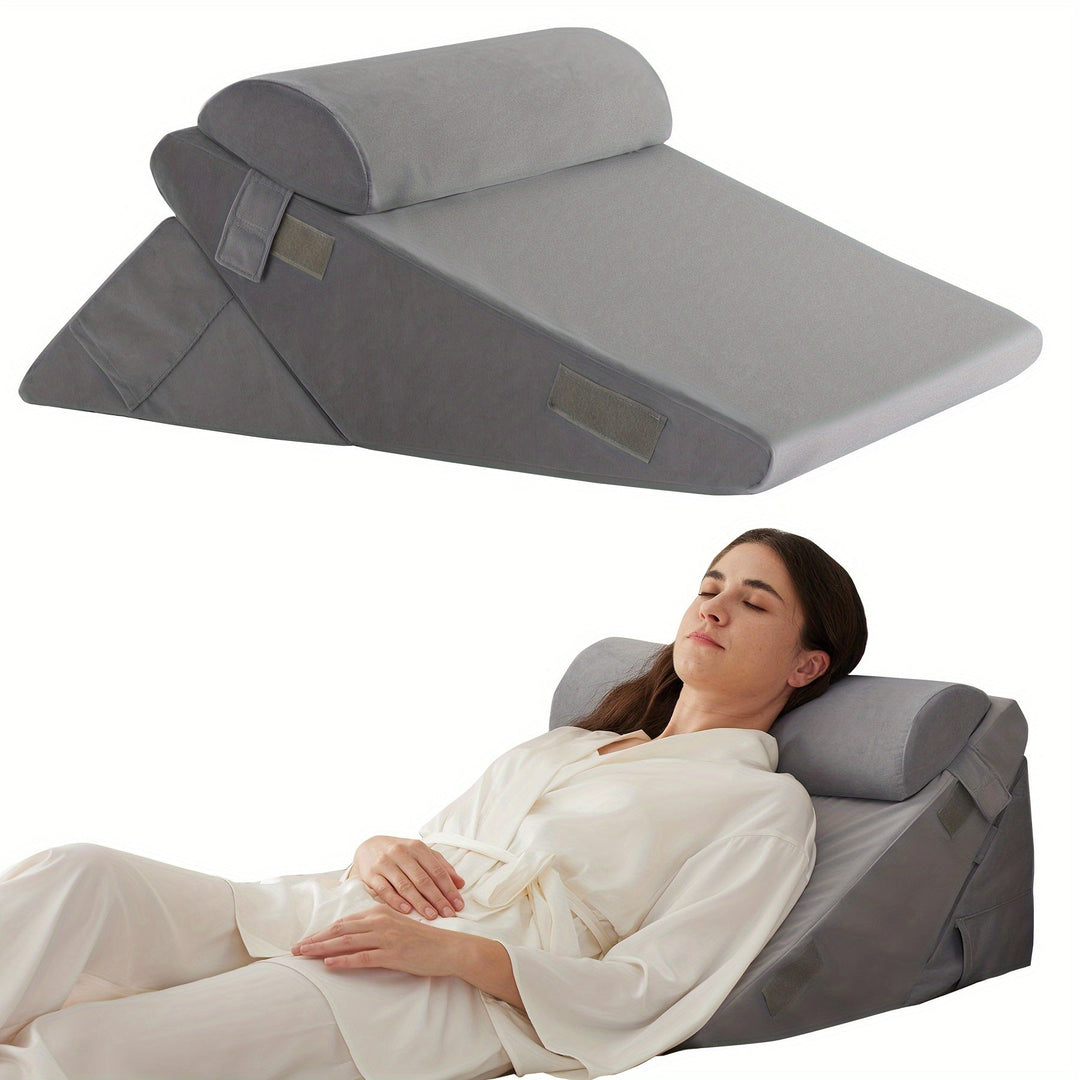 RelaxPlus Adjustable Orthopedic Wedge Pillow - Premium 7-in-1 Memory Foam Support System