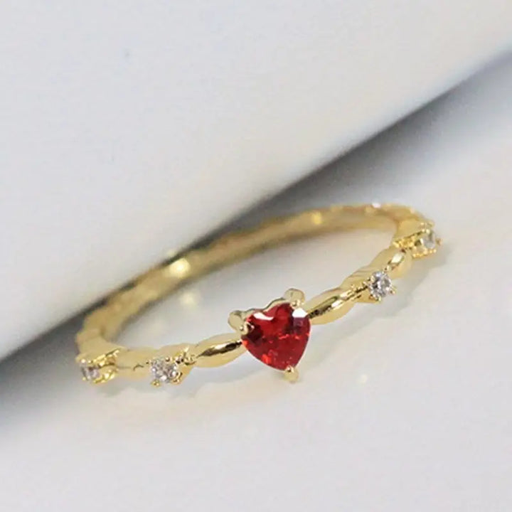 Refined white gold ring with subtle heart shape