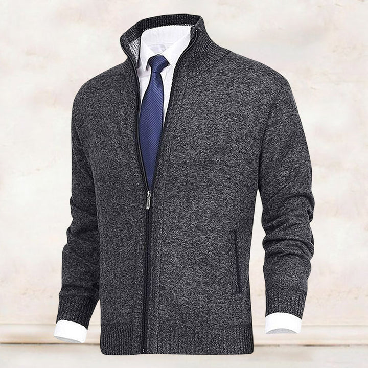 Knitted Zip-Up Cardigan for Men - Theo