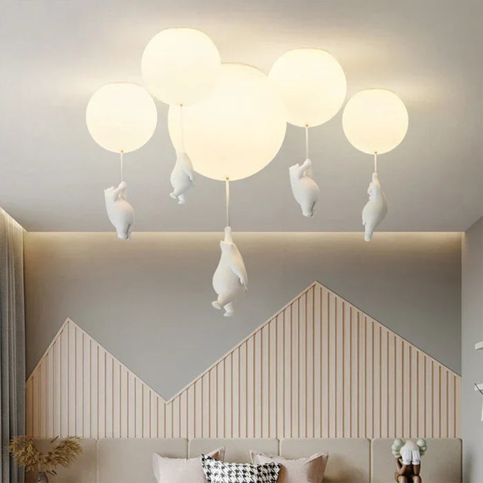 Children's Ceiling Light with Bear and Balloon - CloudBear
