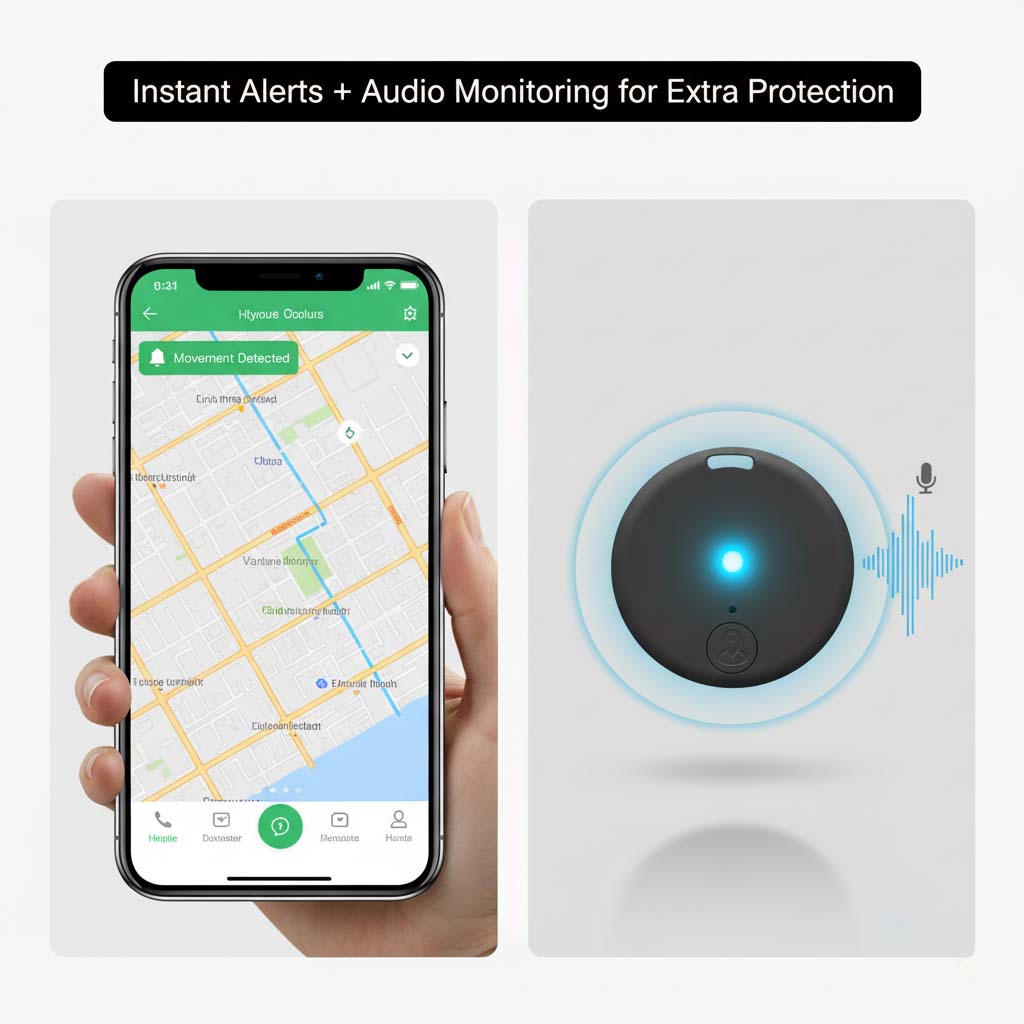 Magnetic Mini GPS Tracker with Real-Time Location, Movement Alerts and Audio Monitoring