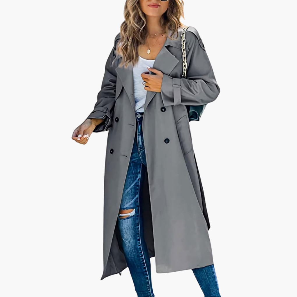 Women’s Trench Coat with Button Placket Sale price
