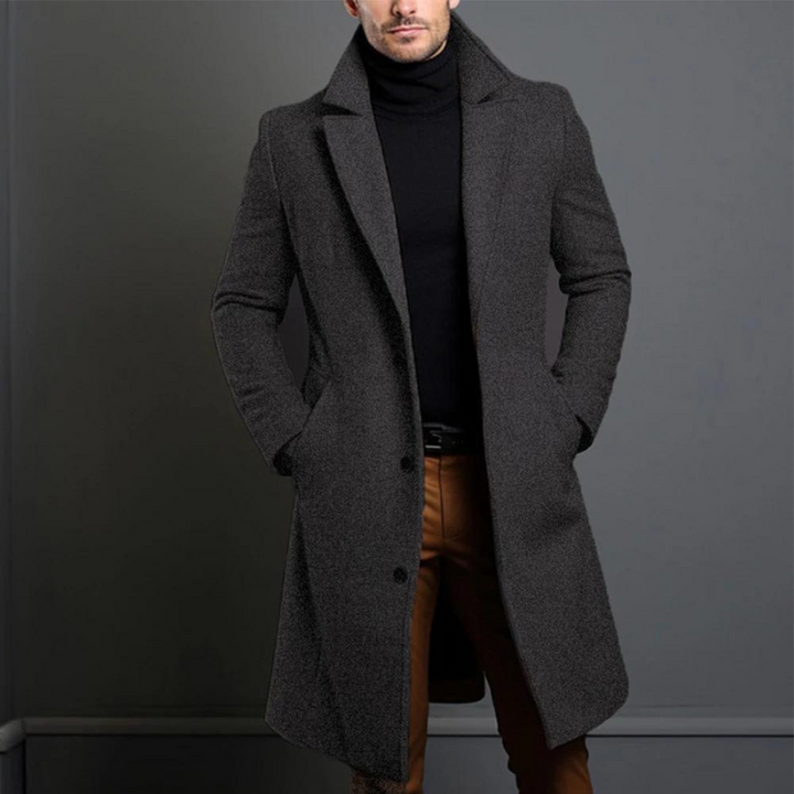 Men's wool coat – tailored long winter coat for work and city wear