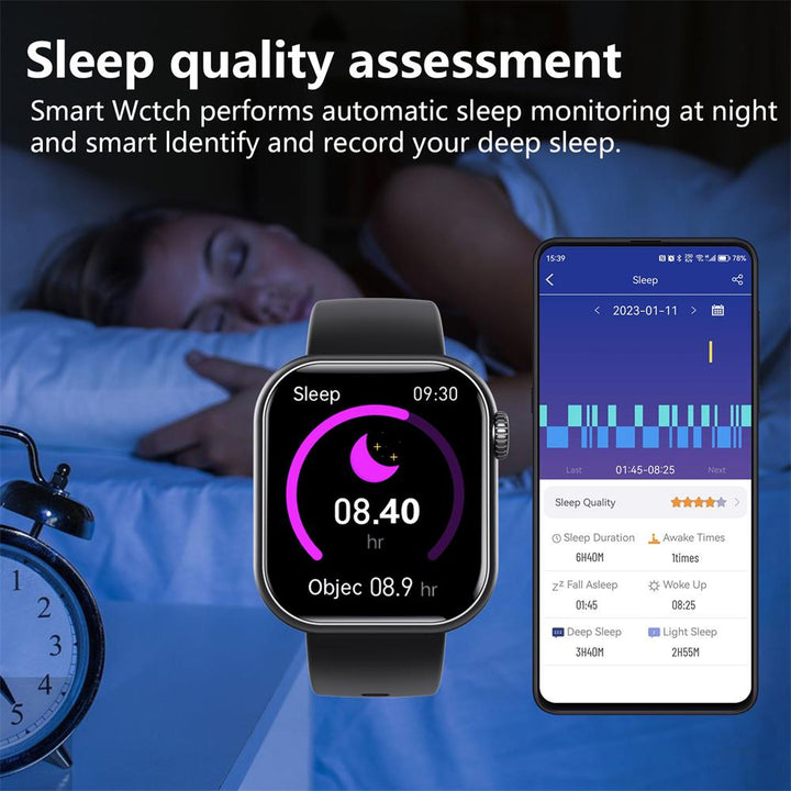 Waterproof Smartwatch with Blood Pressure, Blood Oxygen Saturation and Sleep Monitor