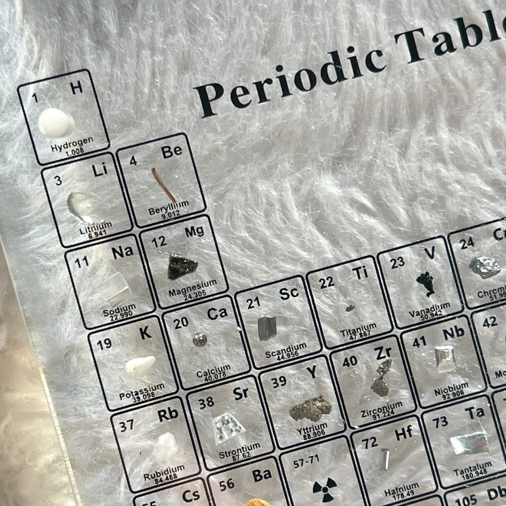 Illuminated Periodic Table with Real Elements - Elementa