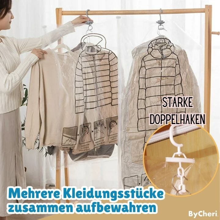Hanging Vacuum Storage Bags for Space-Saving Wardrobe, 130 x 60 cm, Transparent