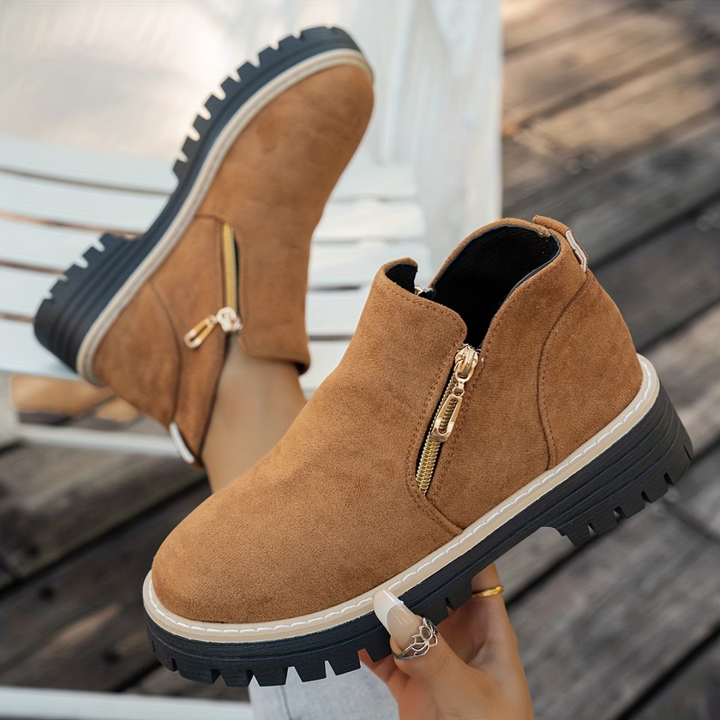 Stylish Ankle Boots with Double Zip
