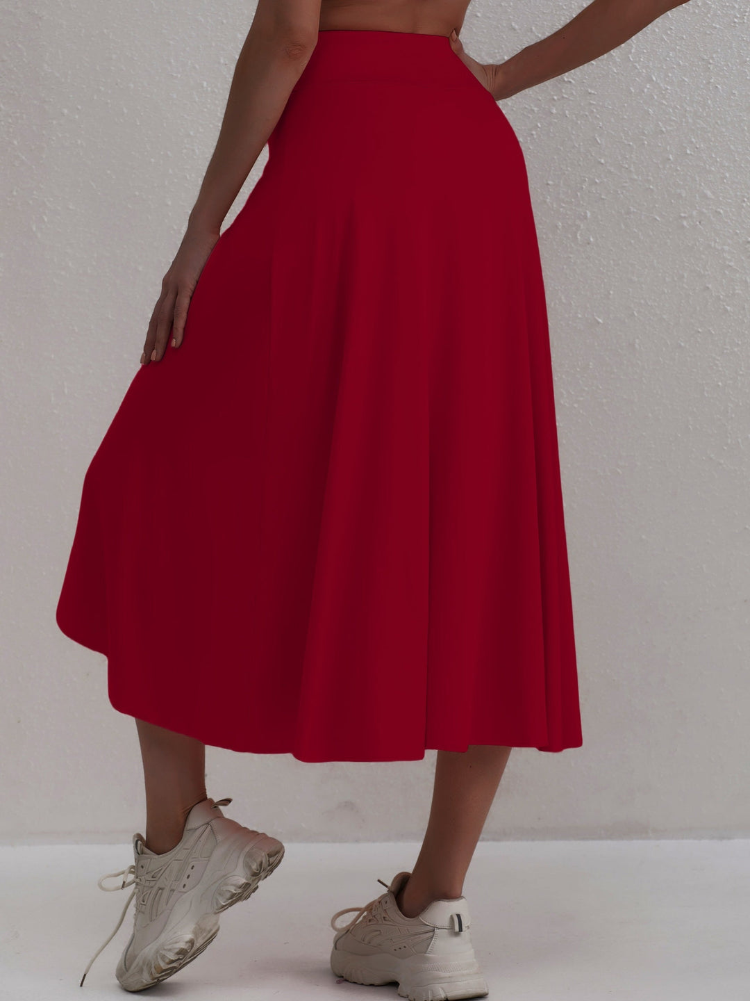 Sporty High-Waisted Skirt with Asymmetric Cut - Alexia