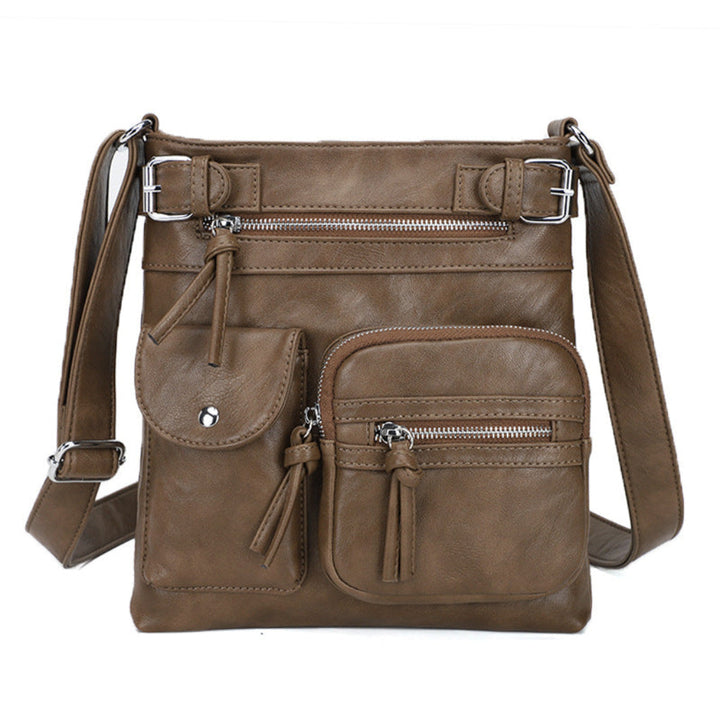 Women's Multi-Pocket Leather Shoulder Bag