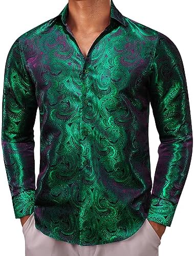 Men's paisley jacquard shirt – long-sleeved style for weddings and evening wear