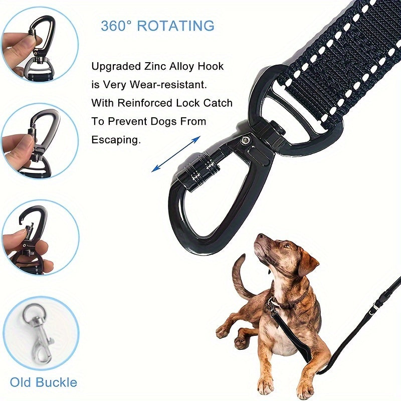 Adjustable Bungee Dog Leash – Shock-Absorbing and Reflective for Large Dogs