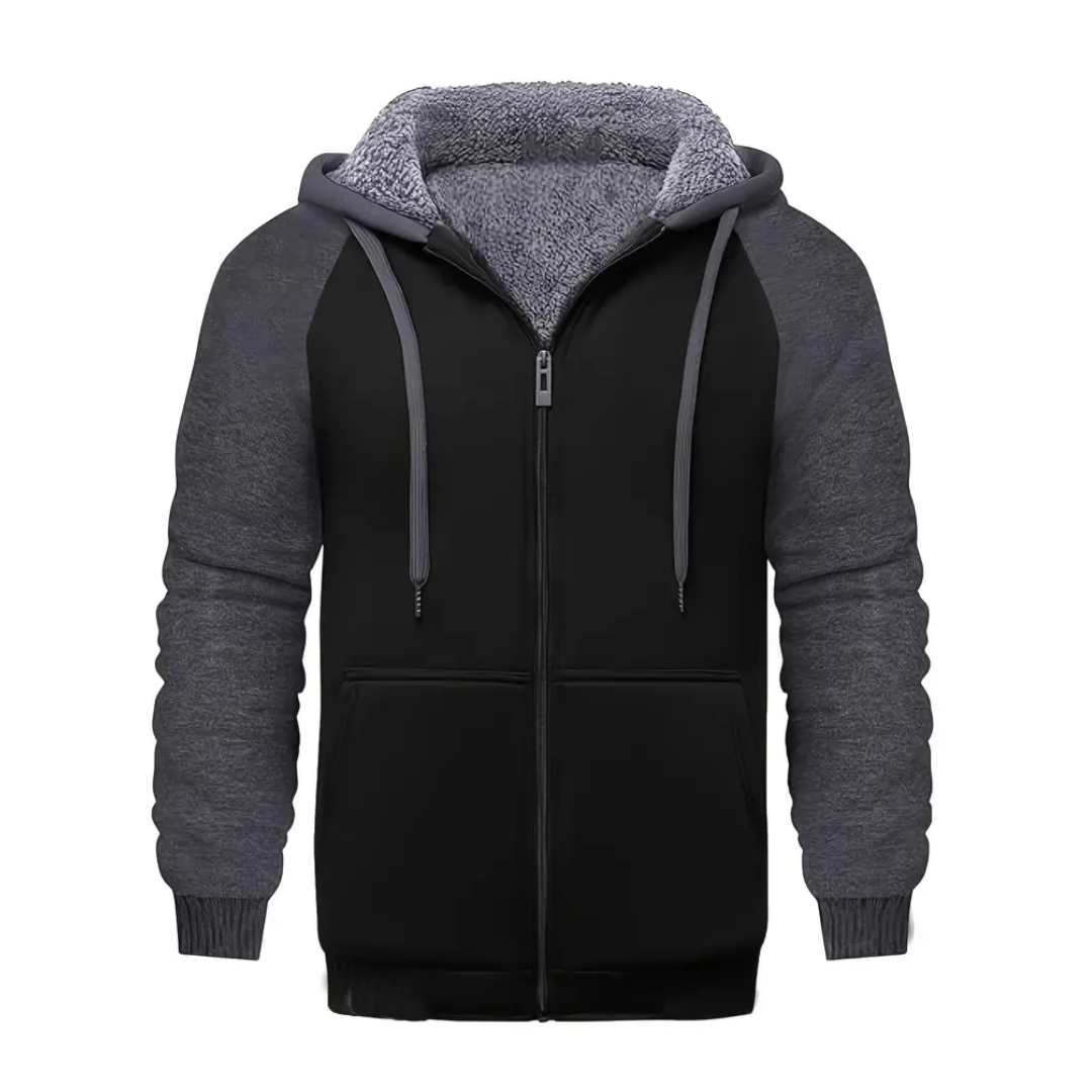 Men's hoodie lined with Sherpa fleece – Niels