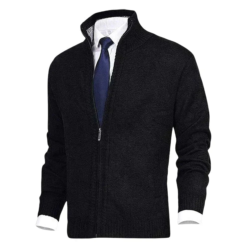 Knitted Zip-Up Cardigan for Men - Theo