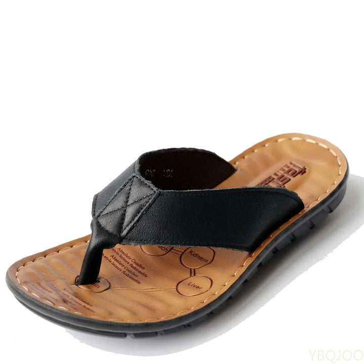 Men's Leather Summer Slippers