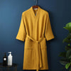 Lightweight Waffle Cotton Terry Couple Bathrobe