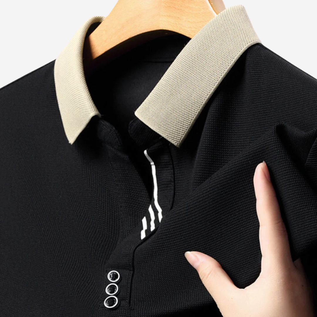 Casual Long-Sleeve Polo for Men
